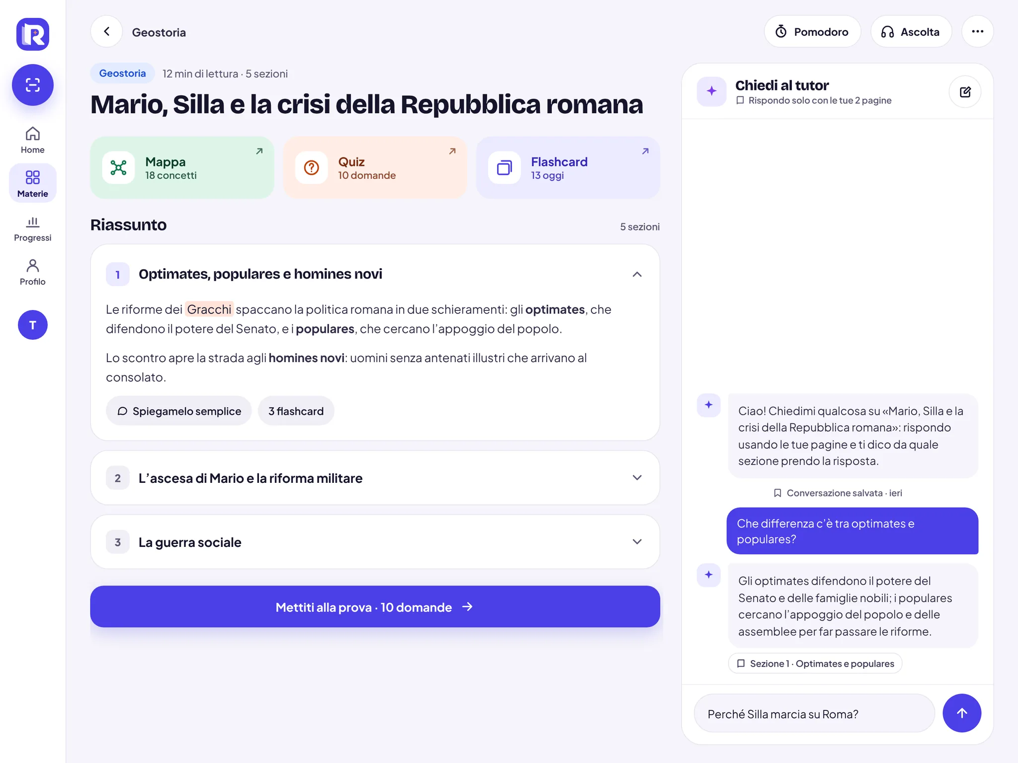 RSchool su tablet: il riassunto della scansione con il tutor accanto